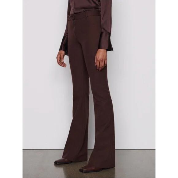 NWOT FRAME Le High Flare Trouser in Americano Chocolate Brown Sz 8 - Picture 3 of 14